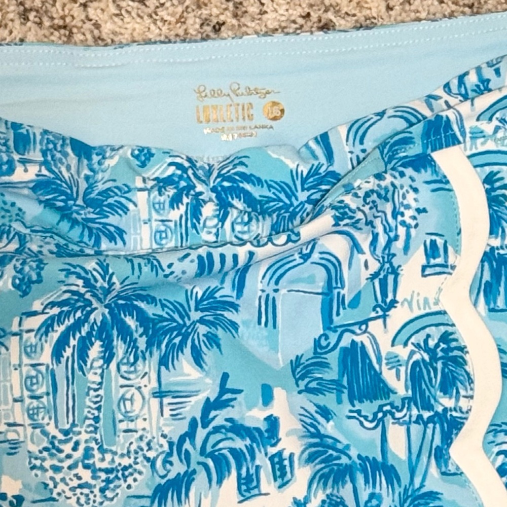 Lilly Pulitzer Luxletic Monica Scallop Skort in Amalfi Blue, , US 16 - Picture 5 of 6